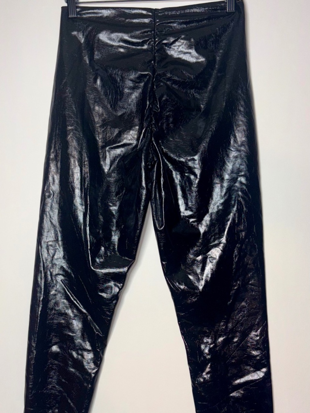 Commando Faux Patent Leather Leggings Size L Black High Rise Shiny SLG25